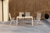 Posisjonsstol Levanzo & Mirko 2-pakk + Spisebord rektangulært 140 x 80 – beige