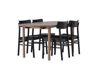 Spisestol Montros & Andy 2-pakk – svart + Spisebord ovalt 180 x 90 – natur
