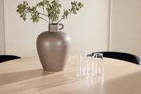 Spisestol Edina & Flora 2-pakk svart + Rundt spisebord ⌀120 – hvitvasket