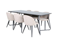 Spisegruppe Petra & Velvet 190 x 90 2-pakk – svart og beige