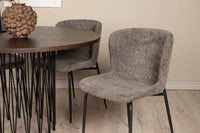 Spisestol Modesto & Stone 2-pakk + Spisebord rundt ⌀120 – brun og mokka