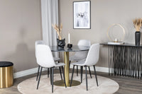 Spisegruppe Polar & Estelle 2-pakk + rundt spisebord ⌀106 – grå og mørk grå