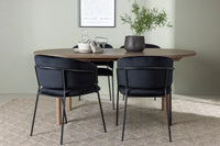 Spisegruppe Selma & Andy 2-pakk + Ovalt 180 x 90 – svart og natur
