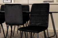 Spisebord Petra & Windu 190 x 90 + spisestol 2-pakk – svart
