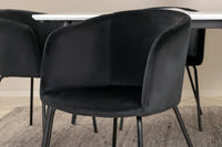 Spisegruppe Berit & Jimmy 195 x 90 – svart og hvit