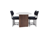 Spisestol Stella & Grönvik 2-pakk – svart + Spisebord ovalt 180 x 90 – lys grå