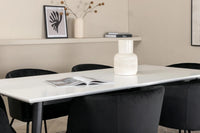 Spisegruppe Berit & Jimmy 195 x 90 – svart og hvit
