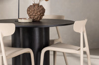 Spisestol Ursholmen & Olivia 2-pakk + Spisebord rundt ⌀110 – beige og svart