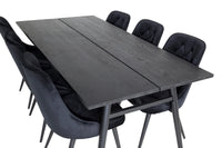 Spisegruppe Sleek & Velvet Deluxe 195 x 95 2-pakk – svart