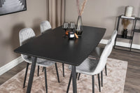 Spisegruppe Polar & Inca 2-pakk + Rektangulært spisebord 160 x 85 – grå og svart