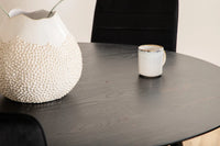 Spisegruppe rund ⌀115 + 2-pakk spisestoler – svart