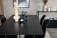 Spisebord Silar & Polar rektangulært 120 x 80 + spisestol 2-pakk – svart