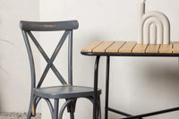 Kafébord Holmbeck & Tablas 70 x 55 + spisestol 2-pakk – natur og mørk grå