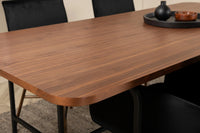 Spisestol Petra & Uno + Rektangulært spisebord 200 x 90 – svart og natur