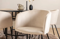 Spisegruppe rund ⌀140 – svart og beige