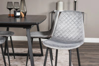 Spisegruppe Polar & Inca 2-pakk + Rektangulært spisebord 160 x 85 – grå og svart