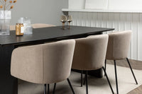 Spisegruppe Berit & Vail spisestol + rektangulært spisebord 200 × 100 – beige og svart