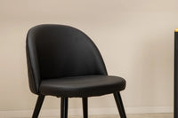 Spisegruppe Pelle & Velvet rektangulær 190 x 90 + 2-pakk spisestoler – svart