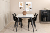 Spisegruppe 2-pakk Jimmy & Polar 150 x 90 – hvit og svart