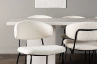 Spisestol Chico & Olga 2-pakk + Rektangulært spisebord 200 x 90 – hvit