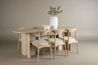 Spisestol Ven & Tyresö 2-pakk + Spisebord ovalt 220 x 100 – hvitvasket