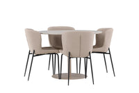 Spisestol Modesto & Lycke 2-pakk + Spisebord rundt ⌀110 – beige