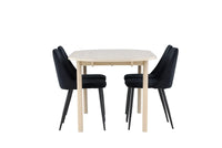 Spisestol Night & Andy 2-pakk – svart + ovalt spisebord 180 x 90 – whitewash