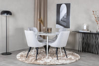 Spisegruppe Plaza & Velvet Deluxe Rund ⌀100 2-pakk – hvit og grå