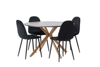 Spisegruppe Polar & Piazza 2-pakk + Rundt ⌀120 – svart og grå