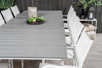 Spisebord Levels & Santorini rektangulært 229 × 100 + spisestol 2-pakk – hvit
