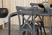 Spisebord Borneo & Tablas 200 × 100 + spisestol 2-pakk – svart og mørk grå