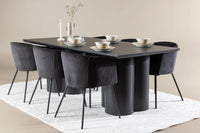 Spisegruppe Berit & Olivia 210 x 100 – svart