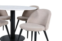 Spisegruppe Velvet & Estelle rund ⌀106 2-pakk – beige og hvit
