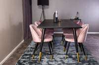 Spisegruppe 2-pakk 180 x 90 – svart og støvrosa