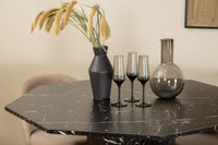 Spisebord rundt ⌀110 og spisestol 2-pakk – svart og beige