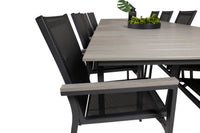 Spisegruppe Levels & Parma 229 × 100 + spisestoler 2-pakk – svart