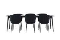 Spisestol Modesto & Ellis 2-pakk + Rektangulært spisebord 230 x 85 – svart