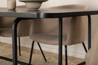 Spisegruppe Berit & Uno 200 x 90 – beige og svart