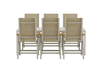 Spisegruppe Giardini & Panama 200 x 90 + posisjonsstol 2-pakk – beige