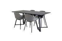 Spisegruppe Comfort & Marina 2-pakk 180 x 90 – grå og svart
