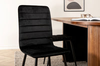 Spisegruppe oval 200 x 90 + spisestol 2-pakk – valnøtt og svart