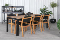 Spisestol Venice & Bois 2-pakk + Spisebord rektangulært 205 x 90 – natur