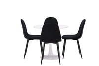 Spisestol Polar & Hamden 2-pakk – svart + Spisebord rundt ⌀80 – hvit