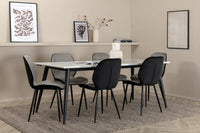 Spisegruppe Emma & Jimmy 2-pakk rektangulært spisebord 195 x 90 – grå og hvit