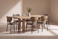 Spisestol Butterfly & Lillehammer 2-pakk + Spisebord rektangulært 200 x 90 – beige og natur