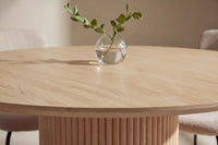 Spisegruppe Linus & Reko 2-pakk + Rundt Ø120 – beige og natur