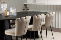 Spisestol Limhamn & Bootcut 2-pakk beige + Spisebord ovalt 230 x 115 – svart