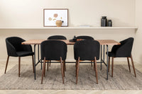 Spisestol Arch & Uno 2-pakk – svart + spisebord rektangulært 200 x 90 – natur