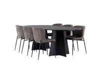 Spisegruppe Bootcut & Modesto oval 230 x 115 2-pakk – svart og brun