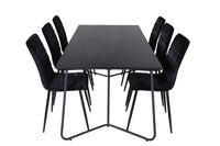 Spisebord Petra & Windu 190 x 90 + spisestol 2-pakk – svart